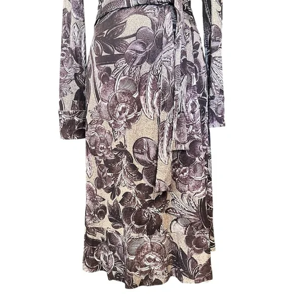 Vintage Silk Floral Designer Wrap Dress ASO Lorelai Gilmore Girls - Picture 6 of 12
